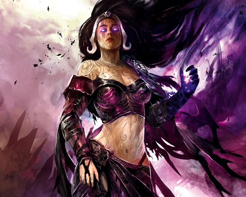 Female Warrior with Tattoos — Purple