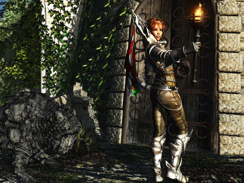 Female Warrior with Torch — Brown