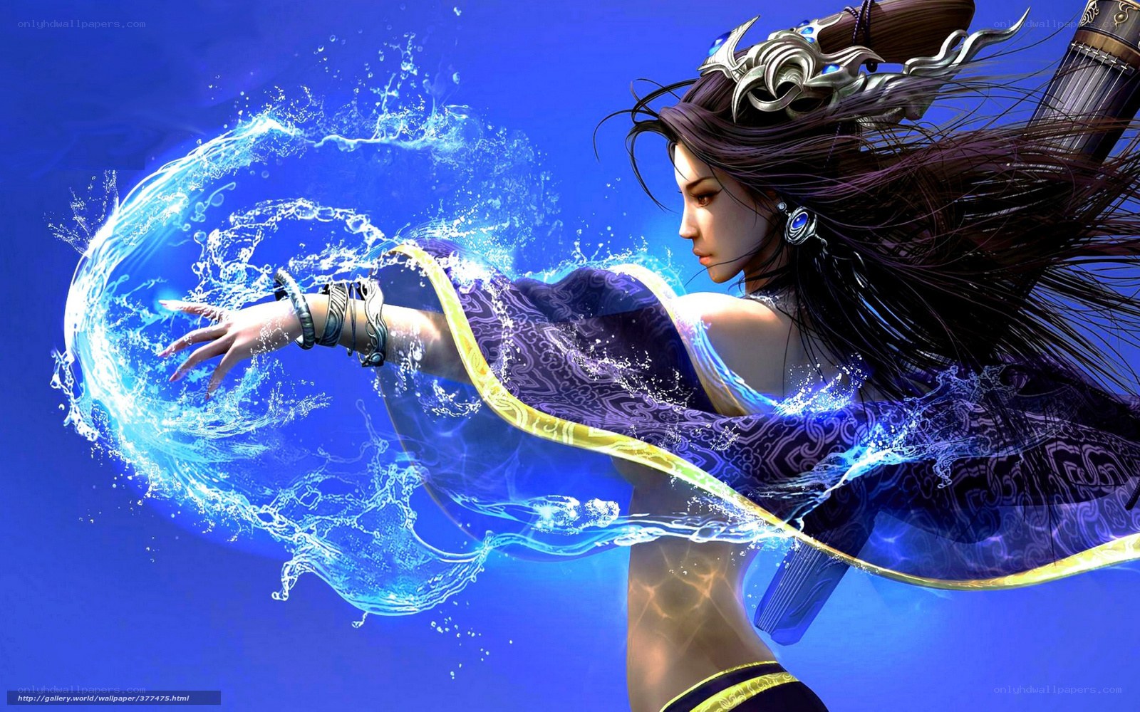 female warrior with water magic