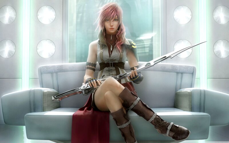 Female warrior with weapon