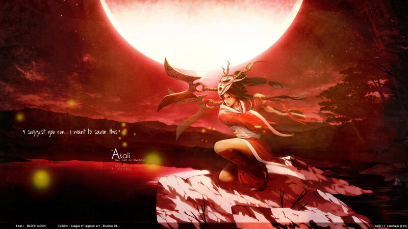 Female Warrior with Weapon — Red, Dramatic, Night