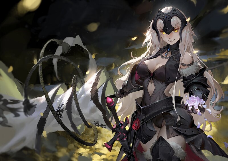 Female Warrior with Whip — Black, Dramatic