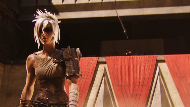 Female Warrior with White Hair — Brown, Dramatic, Afternoon, 3d Render