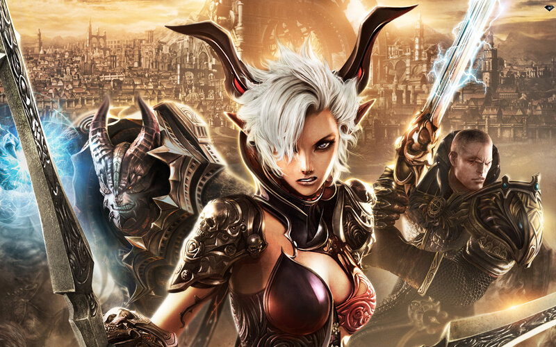 Female Warrior with White Hair — Brown