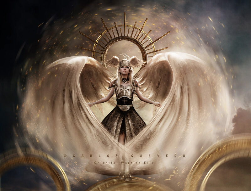 Female Warrior with Wings — Gold