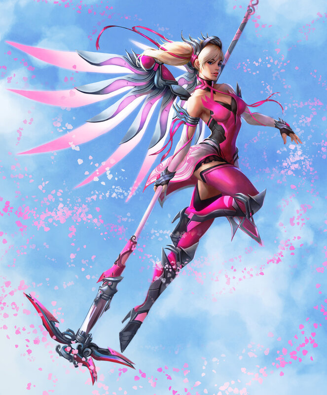 Female Warrior with Wings — Pink, Dynamic