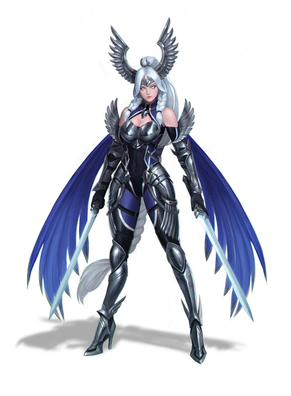 Female Warrior with Wings — Silver