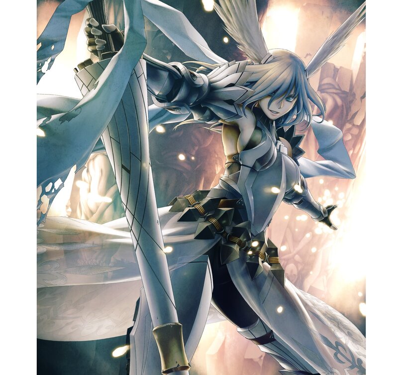 Female Warrior with Wings — White