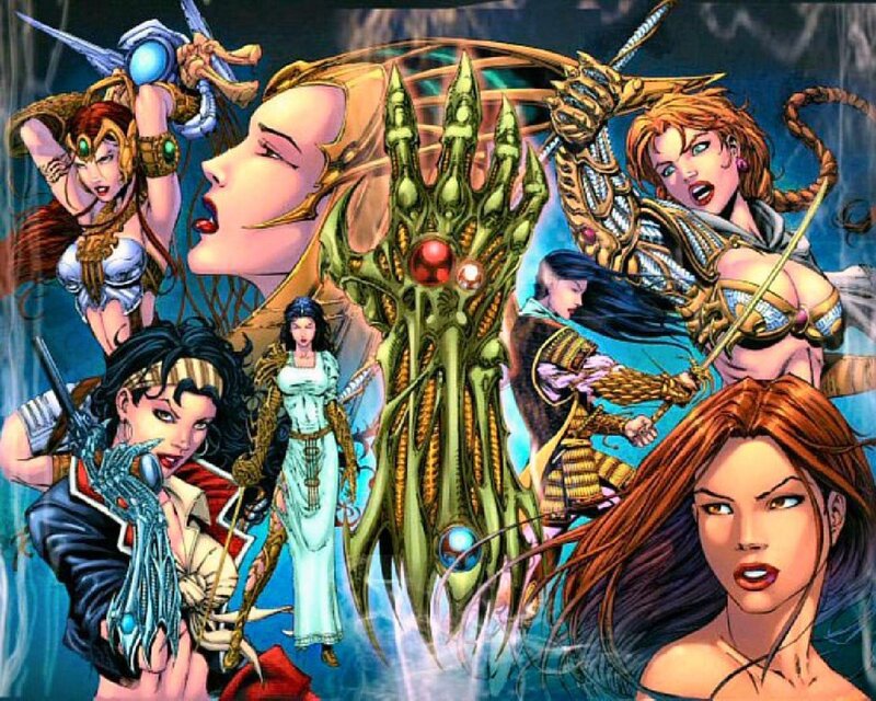 Female Warriors in Armor — Blue