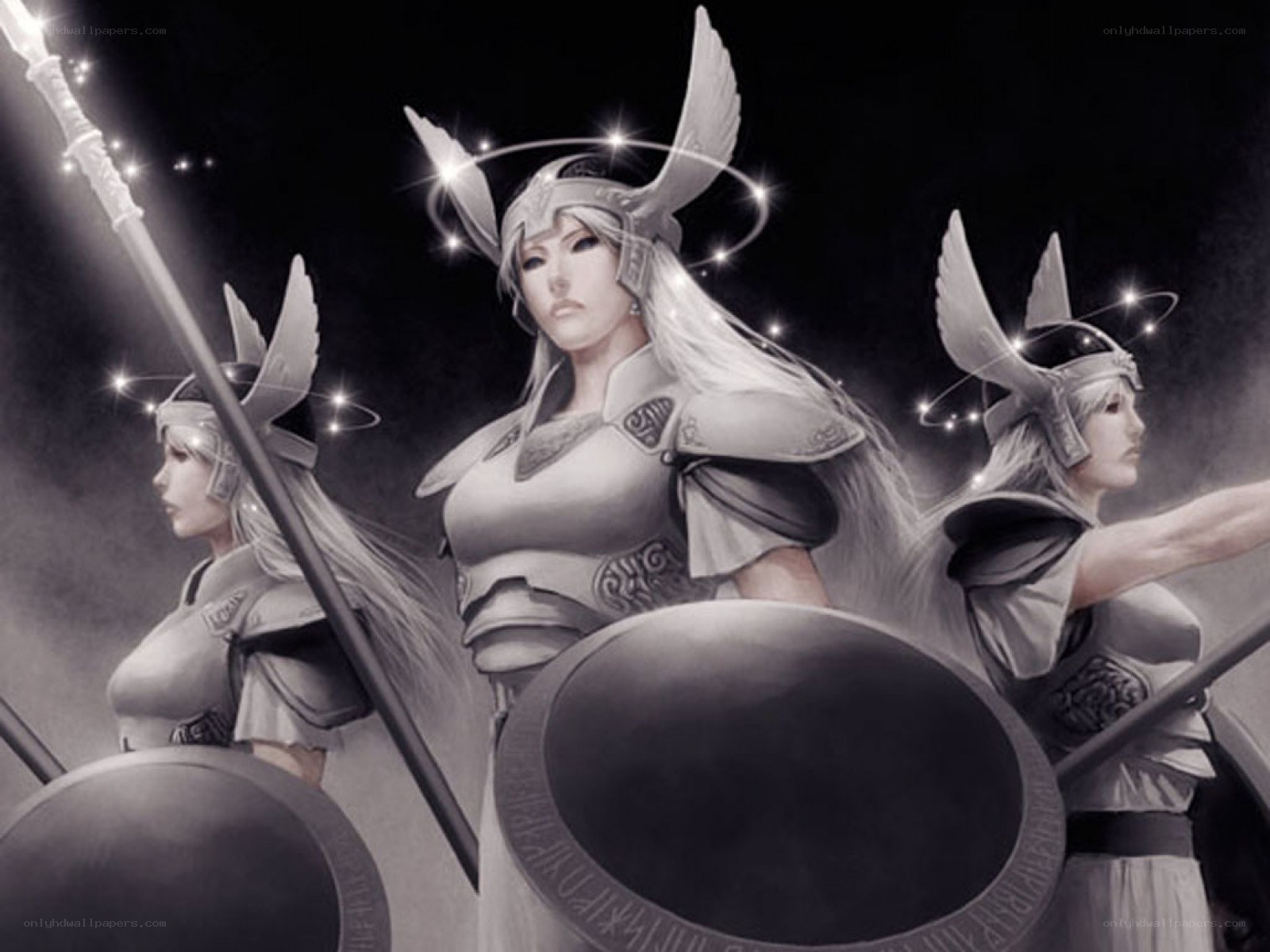 female warriors in armor