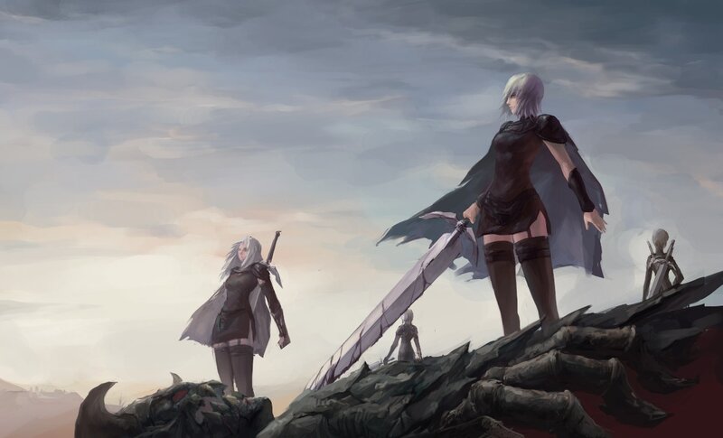 Female Warriors on a Corpse