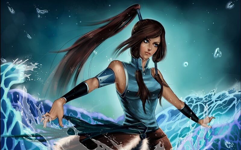 Female Waterbender — Blue, Dramatic, Night