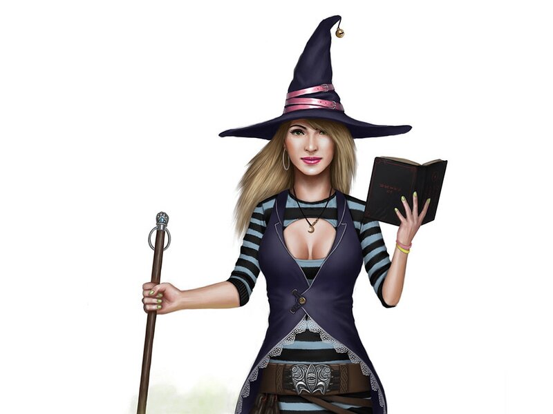 Female Witch Character — Purple
