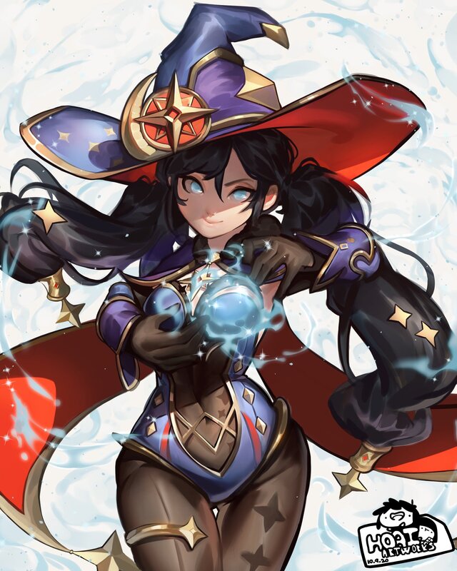 Female Wizard Character — Purple, Magical