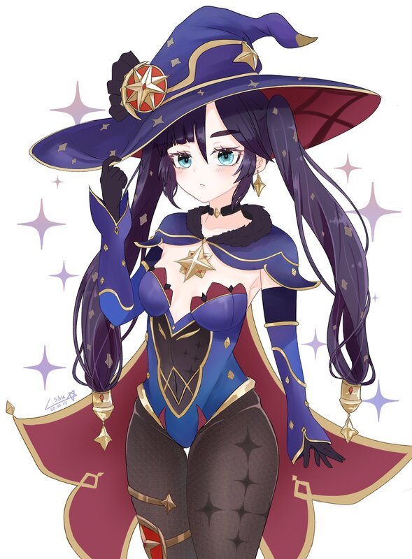Female Wizard Character — Purple, Playful