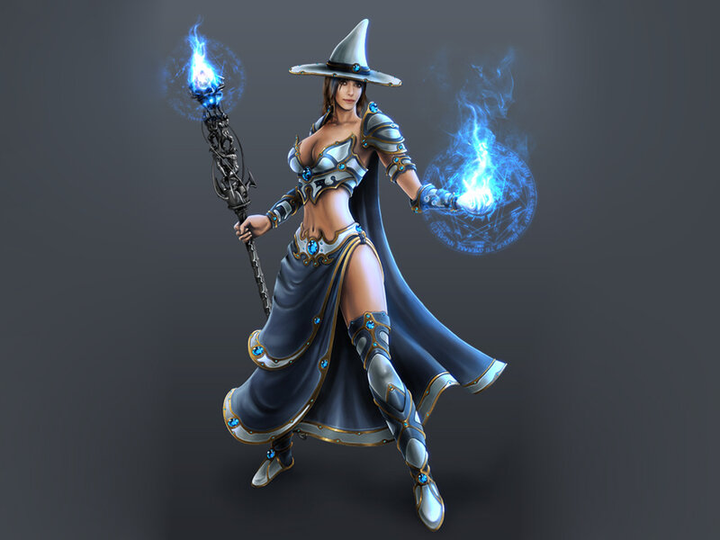 female wizard with staff
