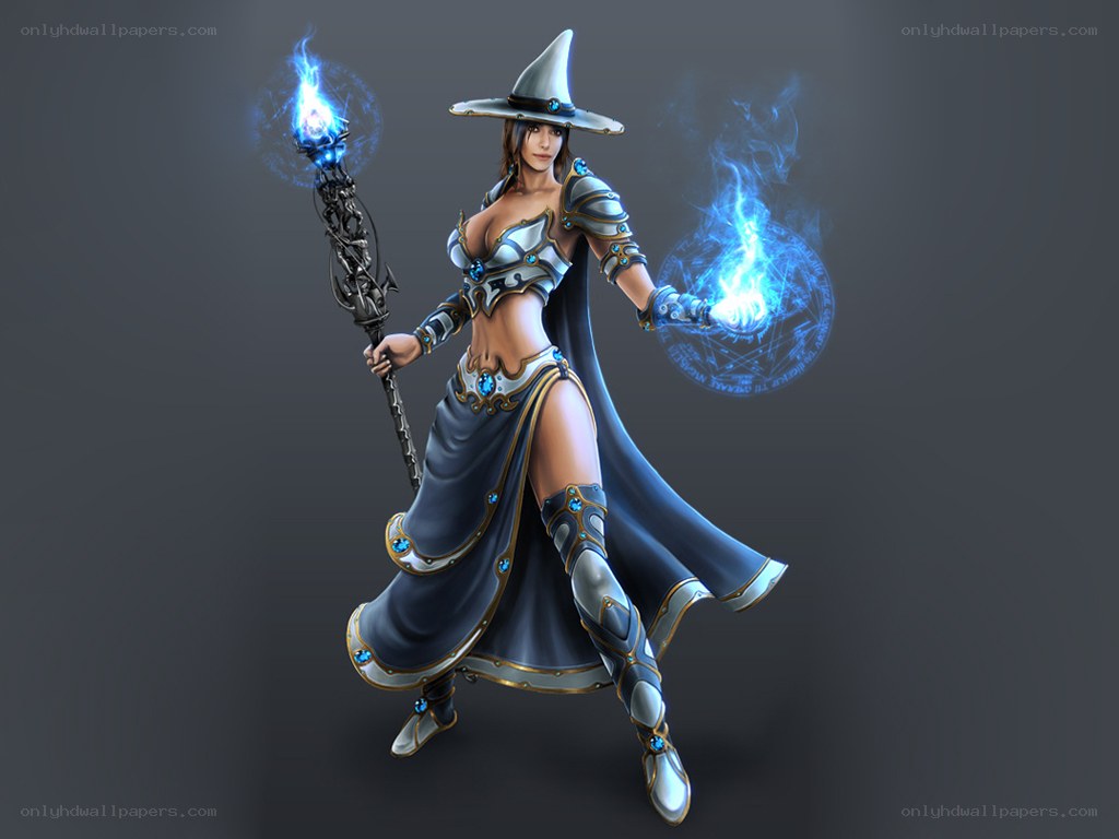 female wizard with staff
