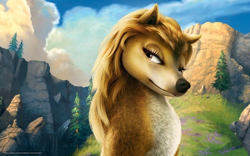 Female Wolf Character — Brown