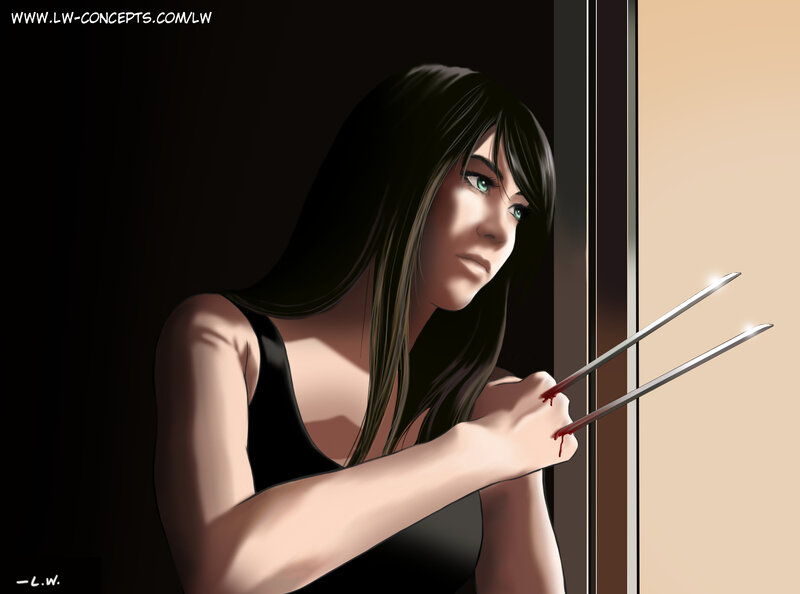 female wolverine with claws