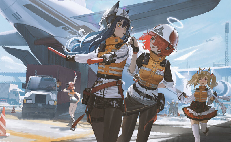Female Workers at Airfield