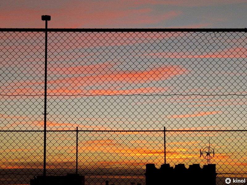 Fence at sunset
