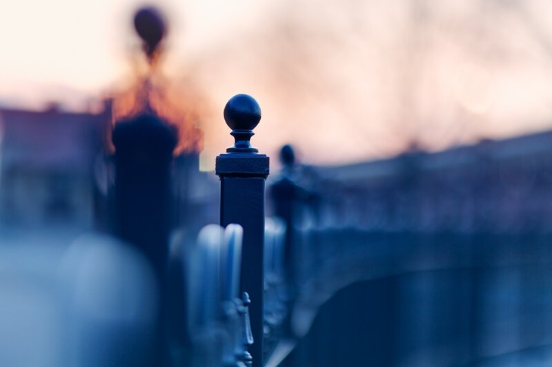 fence post at dusk