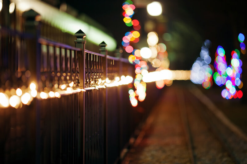 Fence with String Lights