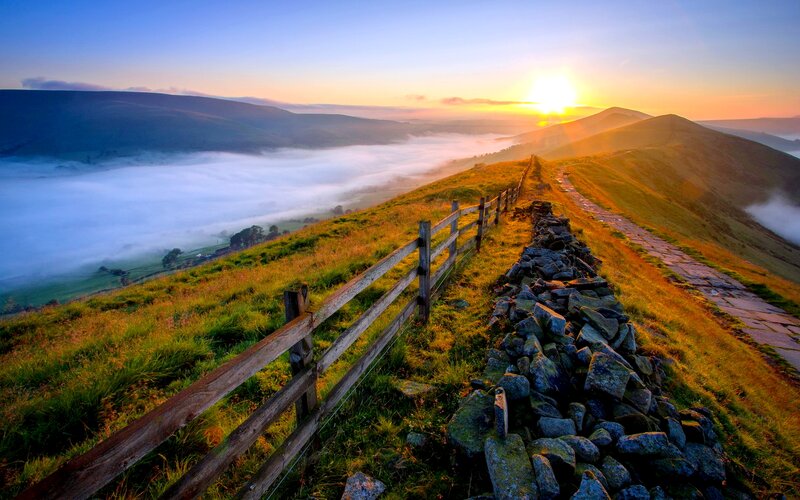 Fenced Hill Path