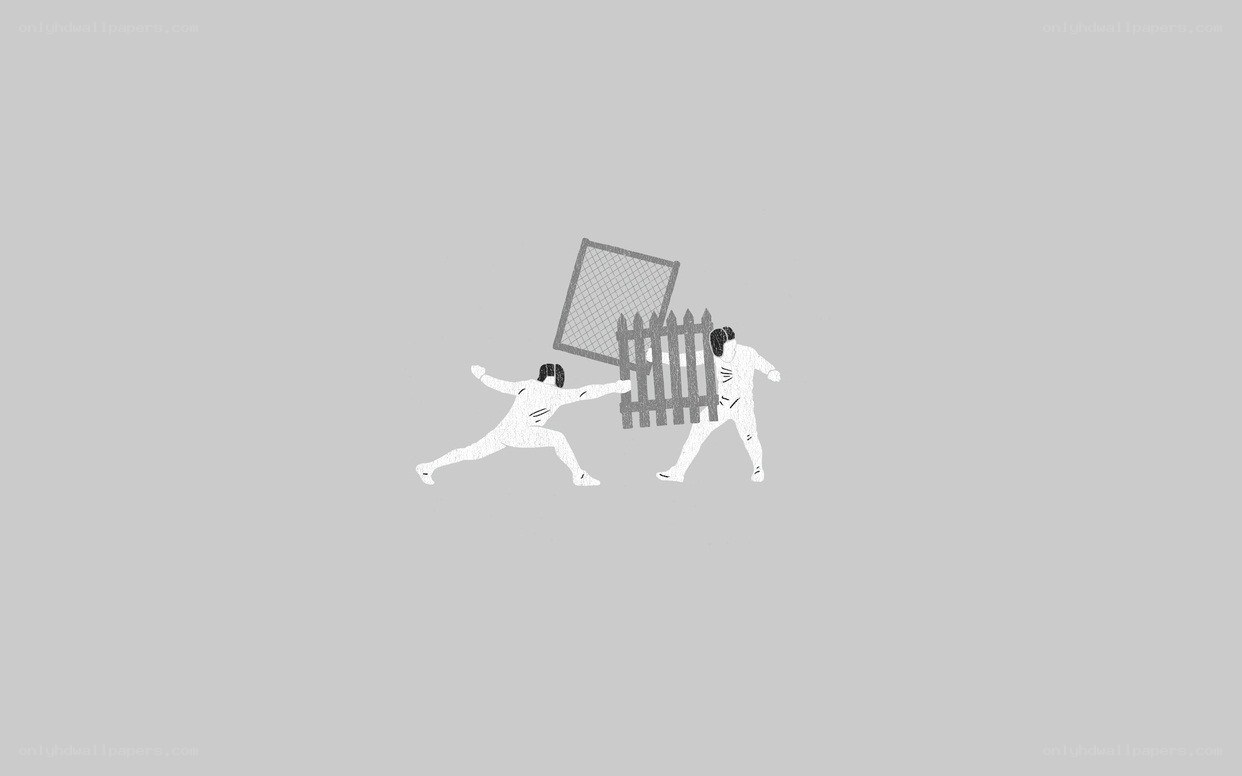 Fencers with a fence