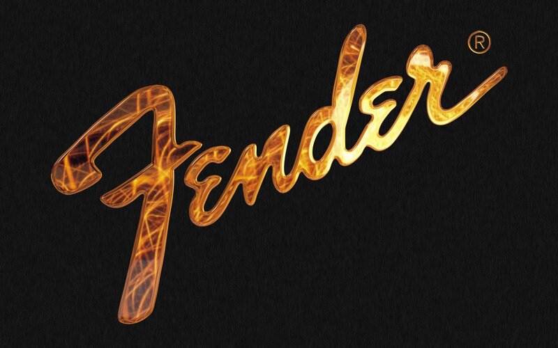 Fender logo with flame effect