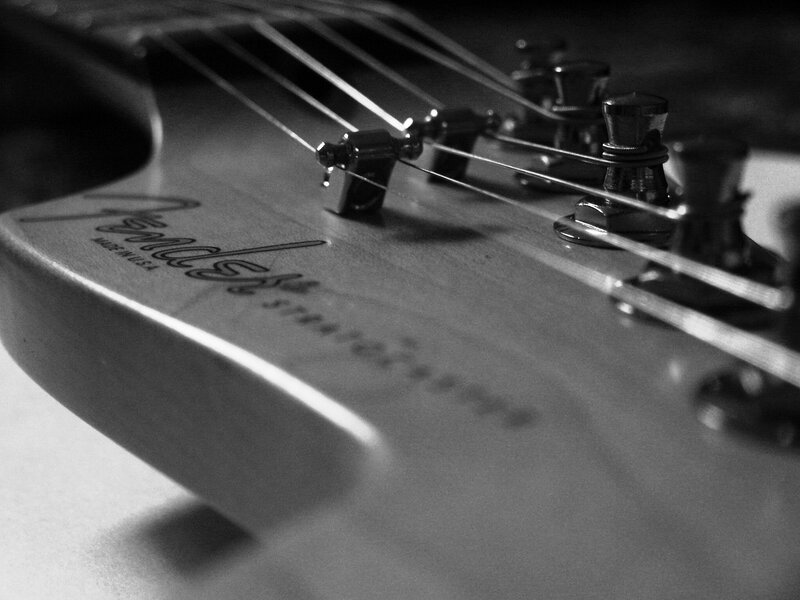 Fender Stratocaster Headstock — Black, Dramatic