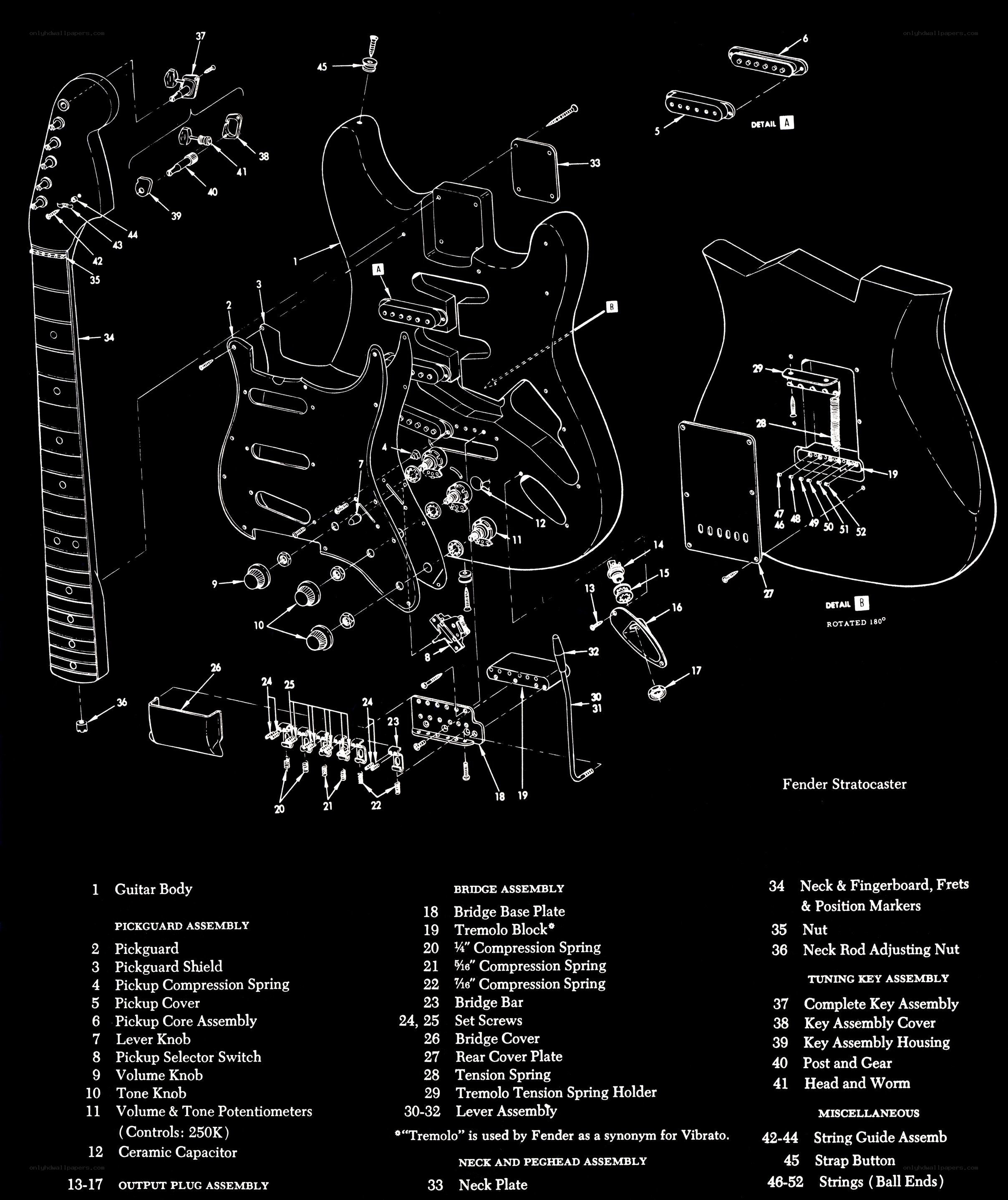 Fender Stratocaster parts diagram