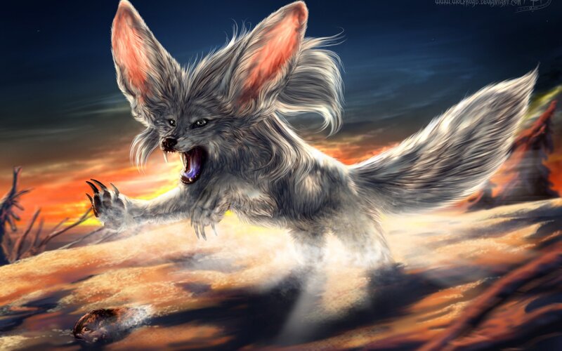 Fennec Fox Creature — Gray