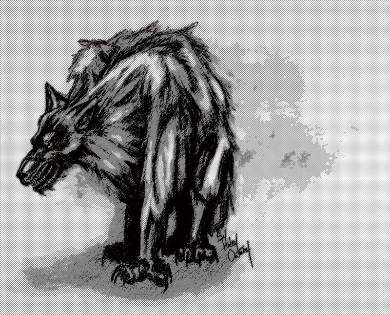 feral wolf creature