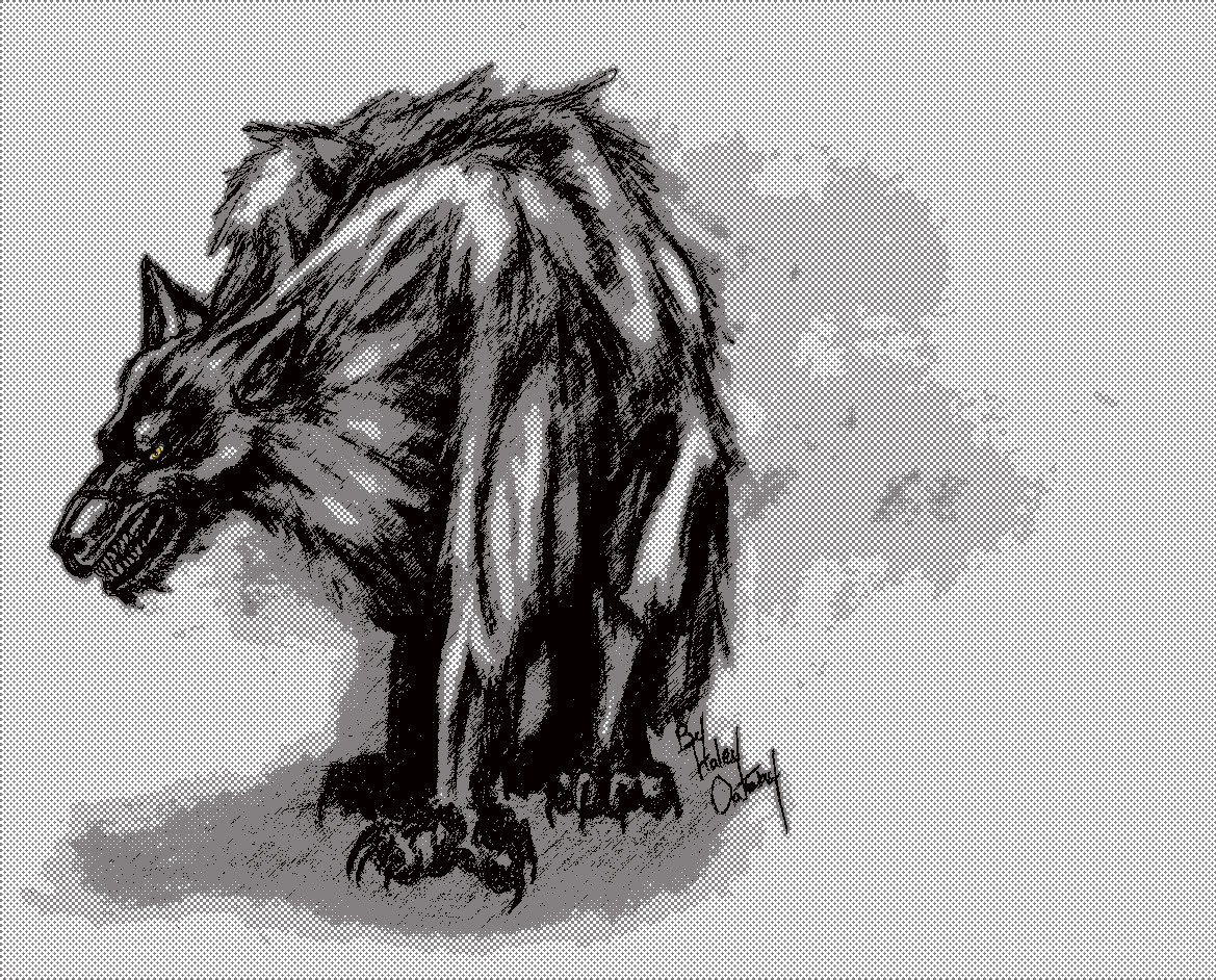 feral wolf creature
