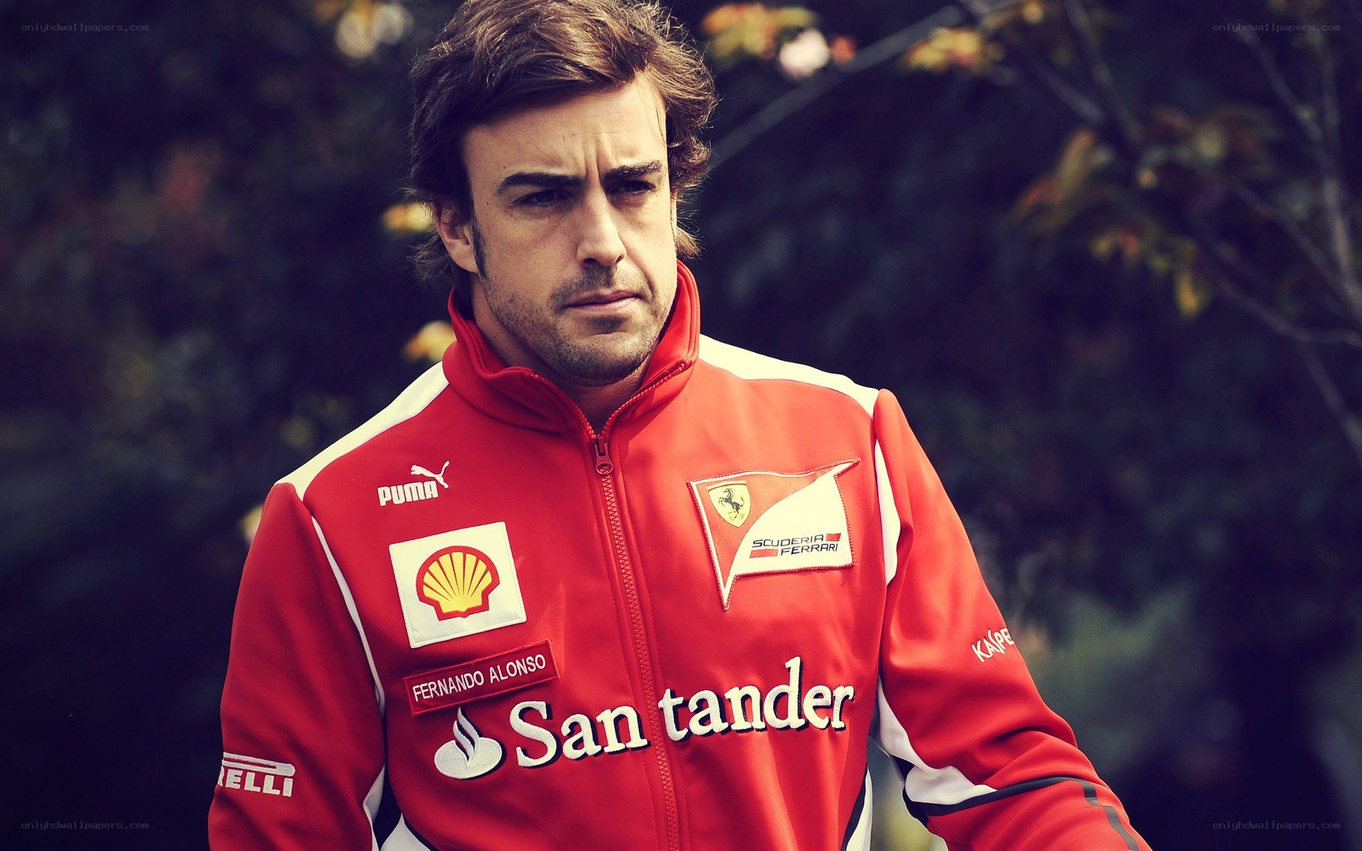 Fernando Alonso in Ferrari jacket