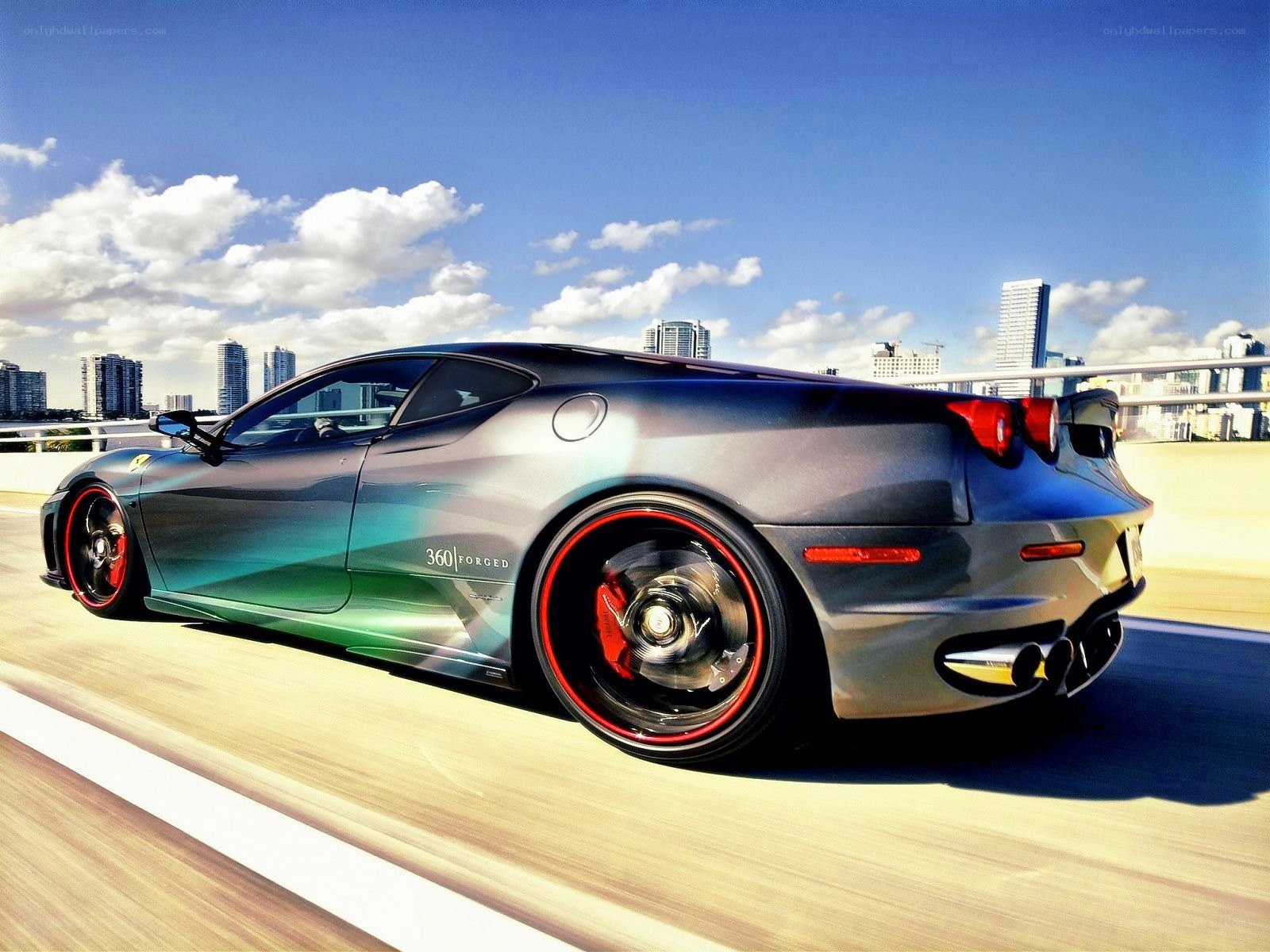 Ferrari 360 on city bridge