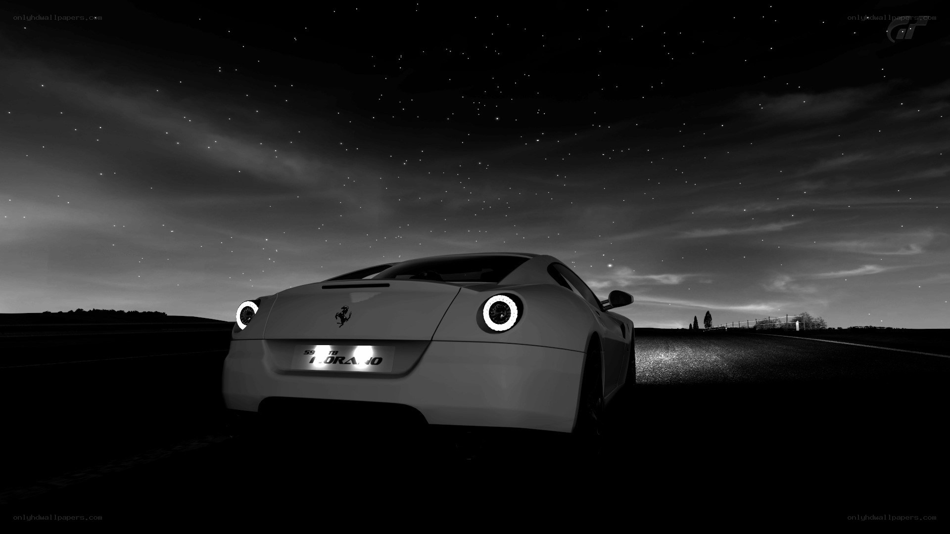 Ferrari 599 in starry night