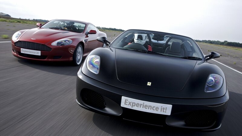 Ferrari and Aston Martin on track