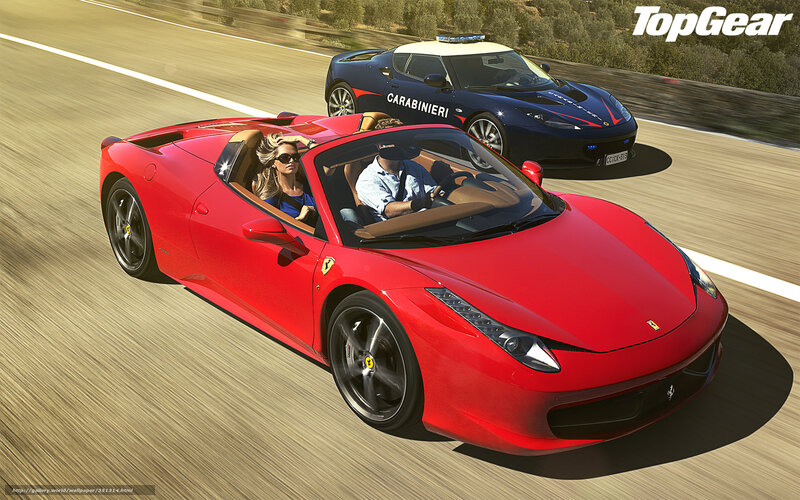 Ferrari and police car chase