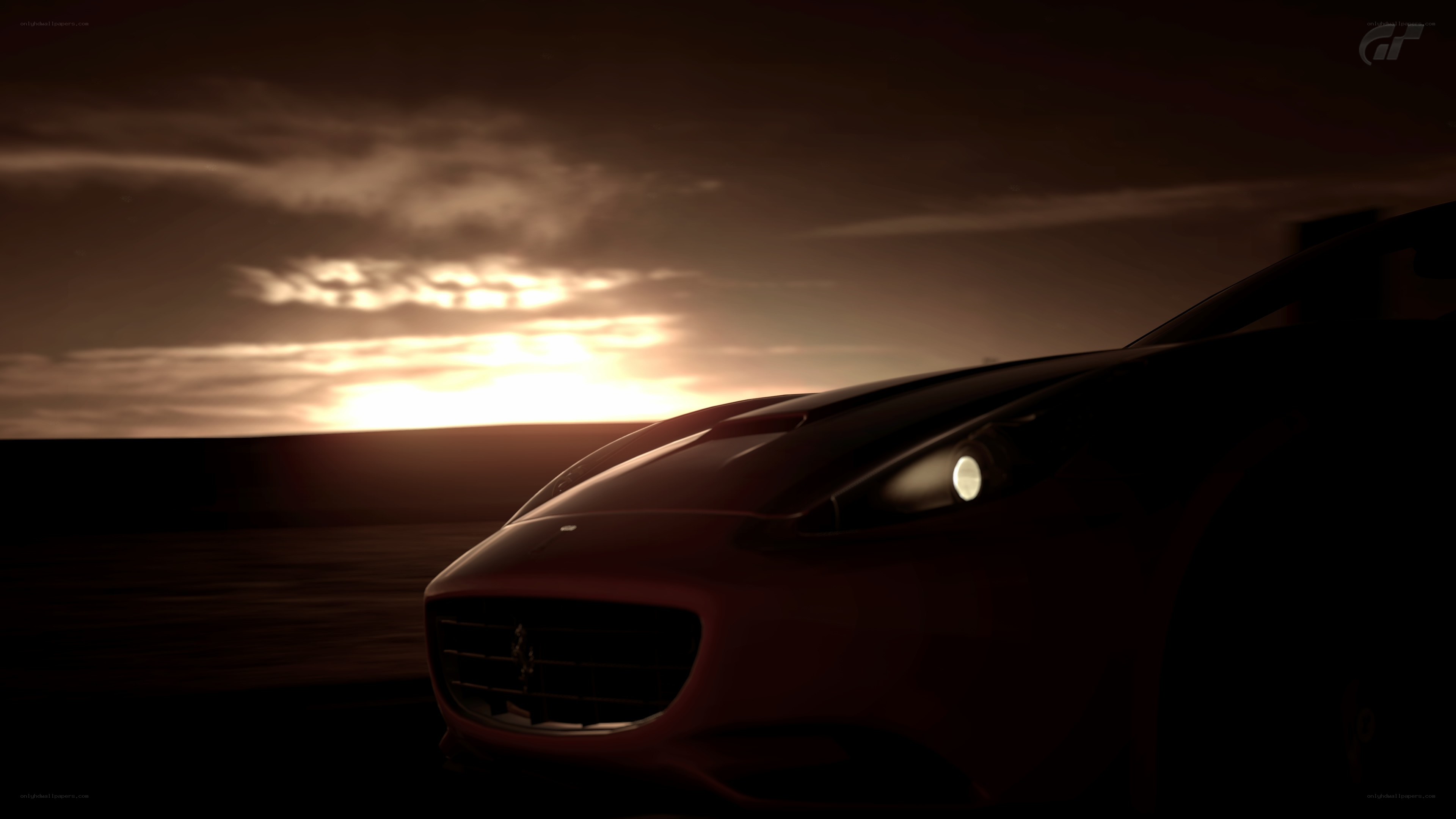 Ferrari at sunset