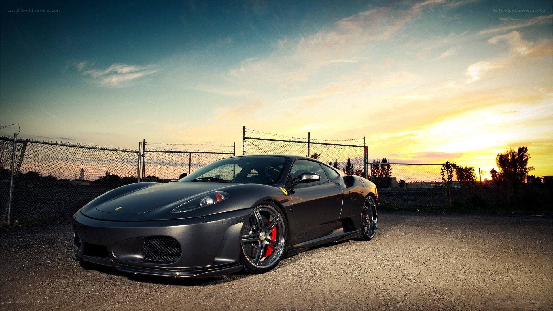 Ferrari at sunset