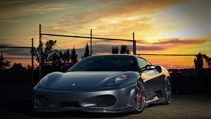 Ferrari at sunset