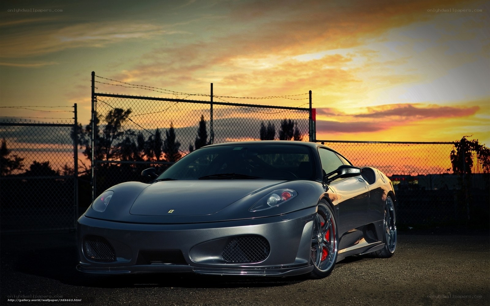 Ferrari at sunset