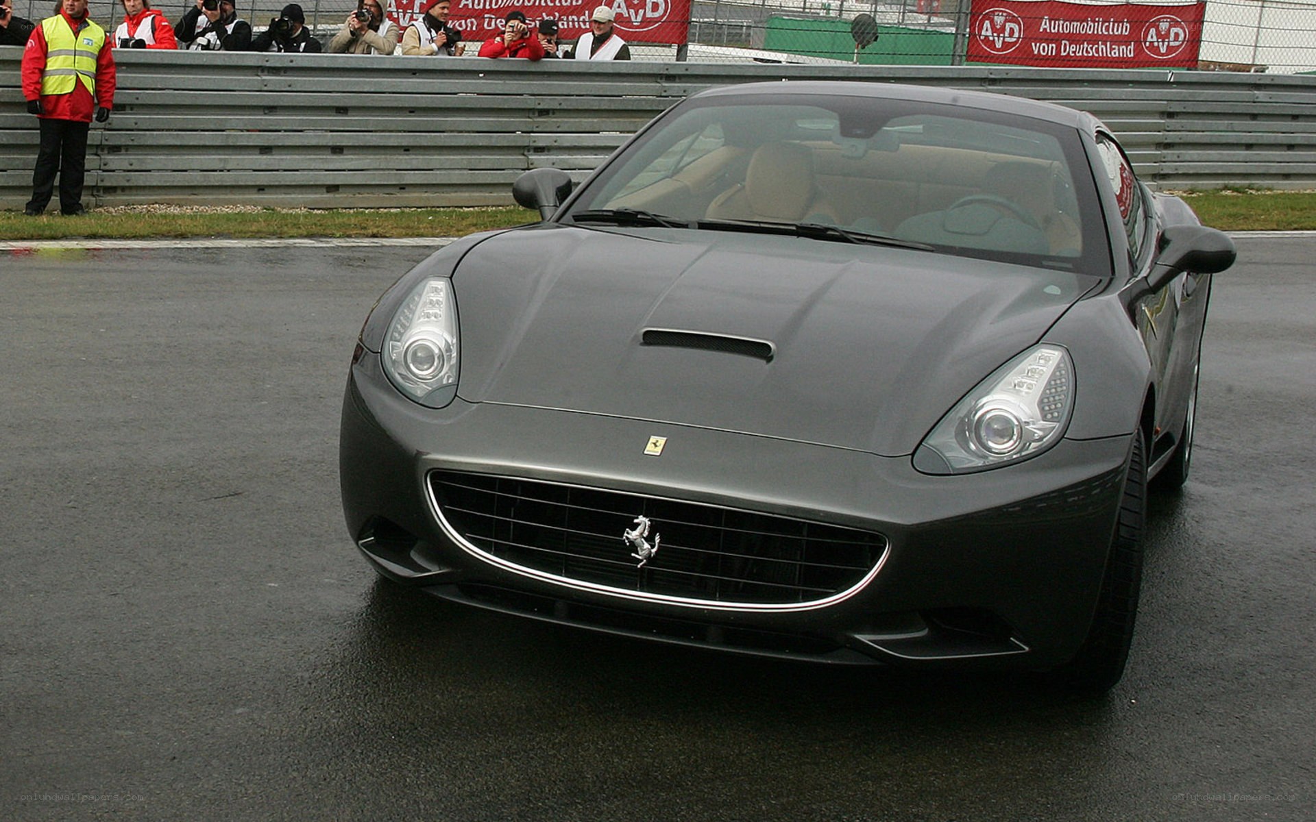 Ferrari California on a racetrack