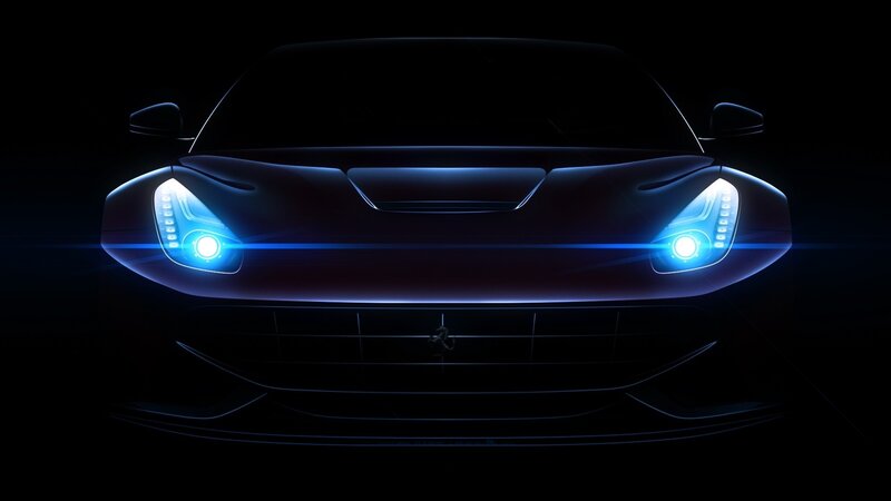 Ferrari Car Front View — Black