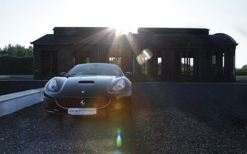 Ferrari car in front of building
