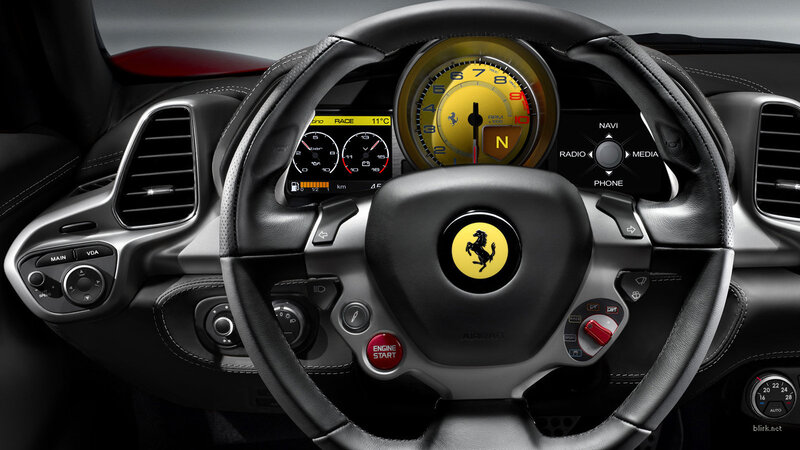 Ferrari Car Interior — Black, Modern