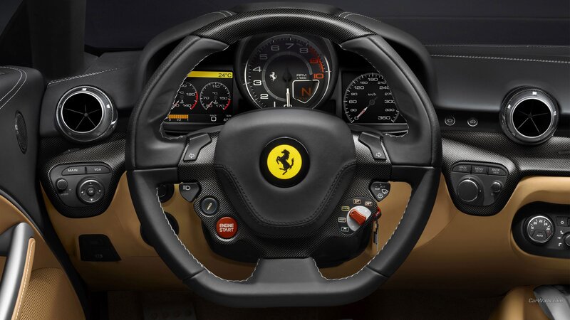 Ferrari Car Interior — Black, Sleek, Photograph