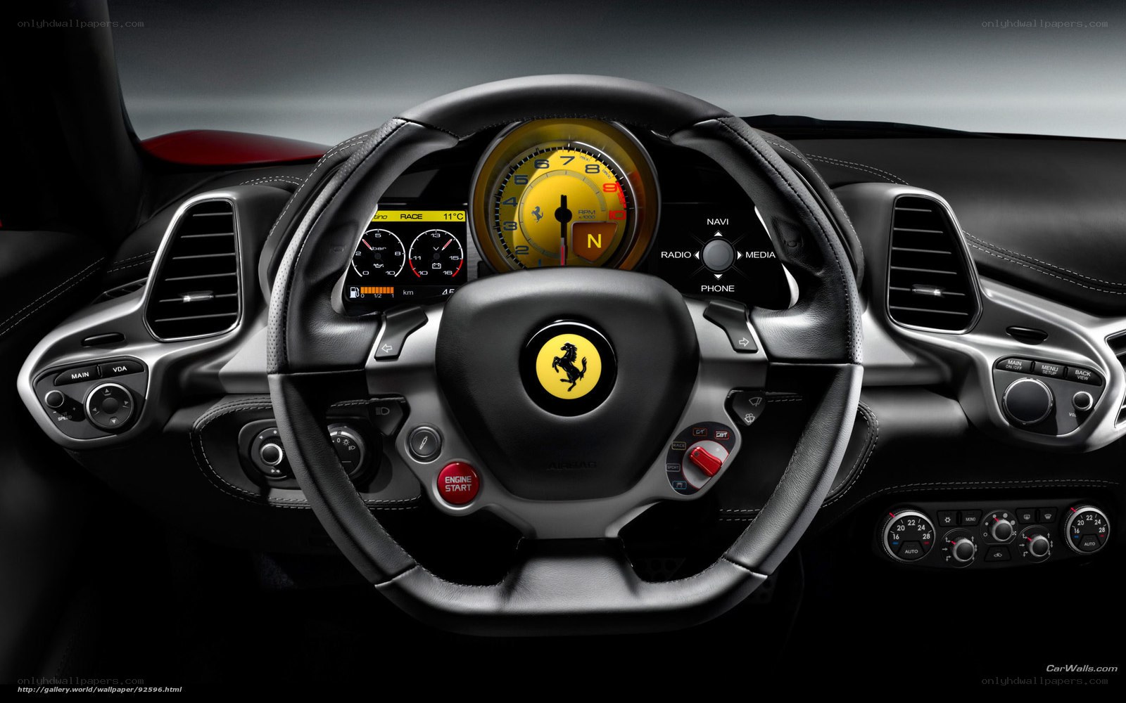 Ferrari cockpit interior
